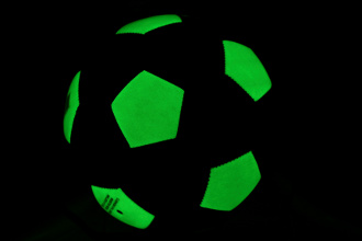 Soccer ball with glow in the dark patches